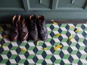 Geometric encaustic patterned tiles