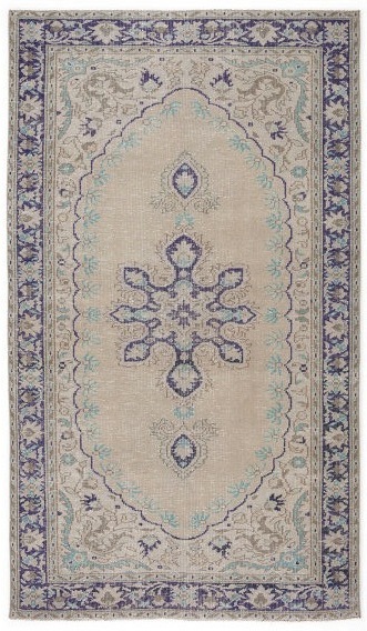blue distressed rug