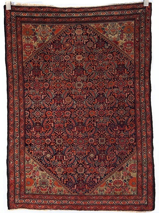 distressed rug red