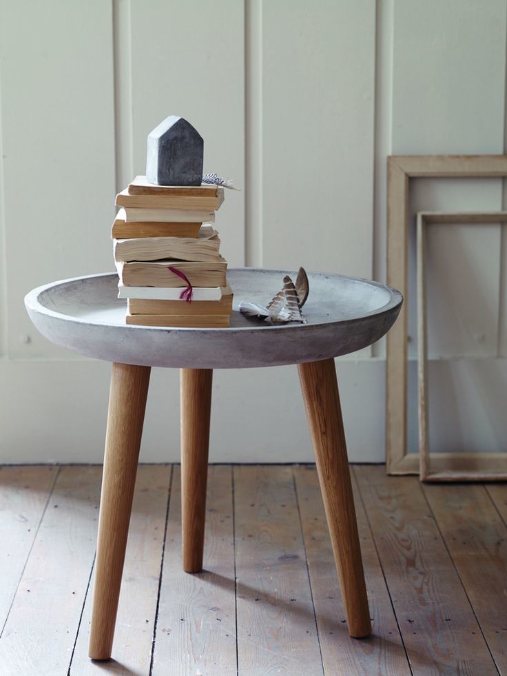 Concrete topped side table