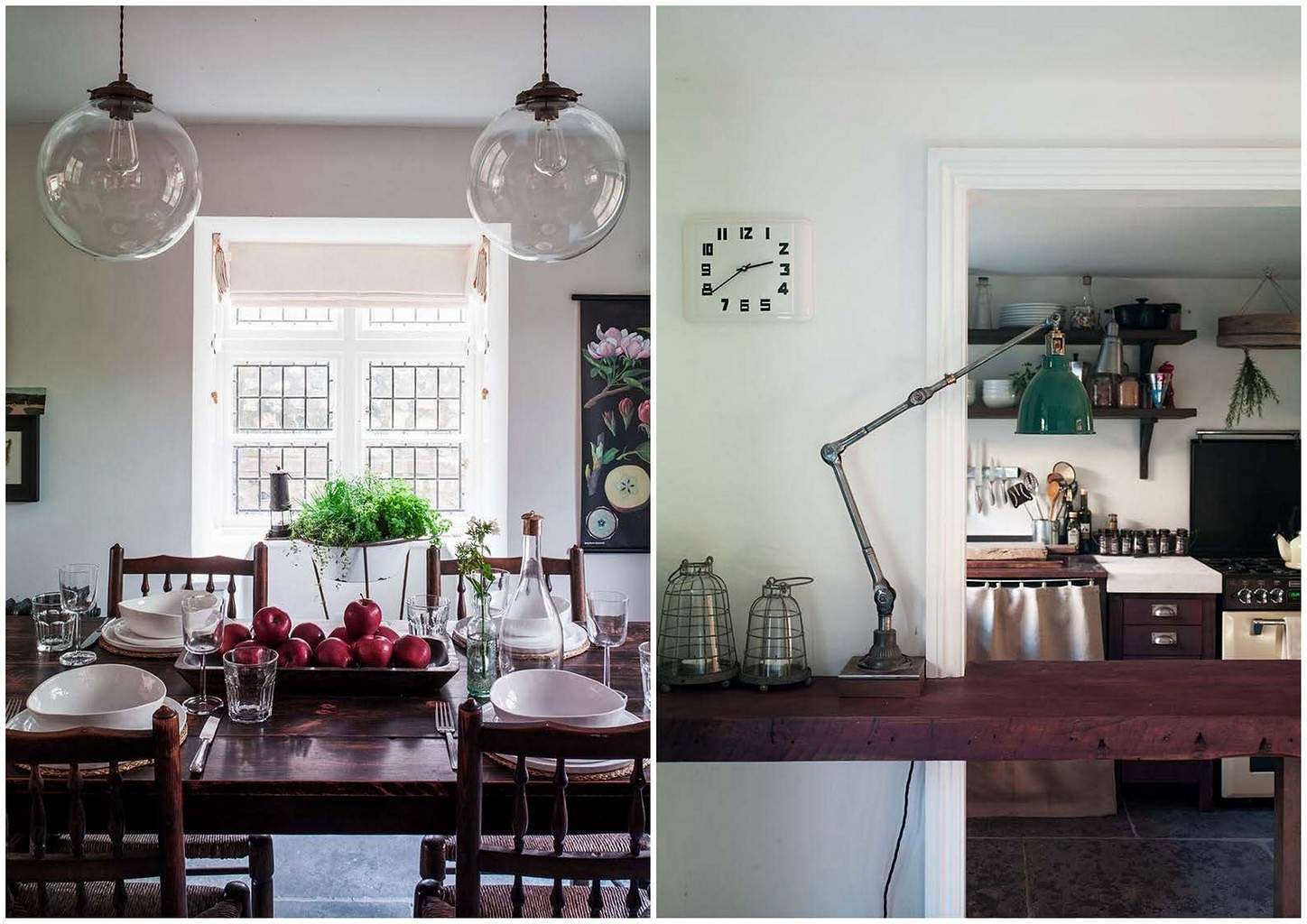 Grange Farm cottage design Kitchen and dining table by Interior Designer Jessica