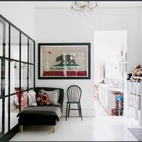 Black steel interior door and window