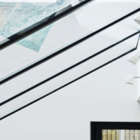 Black steel framed skylights