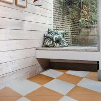 Geometric vinyl floor