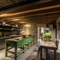 Perry Cottage Kitchen Back at night 1